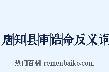 唐知县审诰命反义词是什么意思的图片